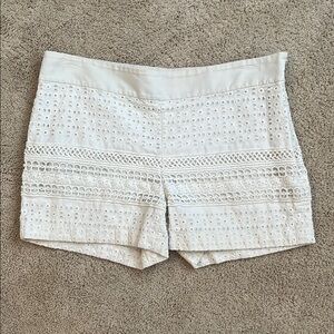LOFT Riviera White Eyelet Shorts